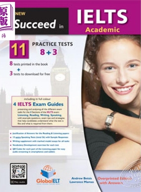 现货 Succeed in IELTS Academic 11 (8+3) Practice Tests Self-Study 雅思学术考试自学套装 含答案 12岁以上【中商原版】