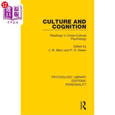 海外直订Culture and Cognition: Readings in Cross-Cultural Psychology 文化与认知:跨文化心理学读本