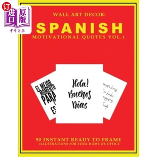 Frame Decor Quotes Motivational 海外直订Wall Ready Spanish Instant 饰：西班牙励志语 墙壁艺术装 Vol. Art