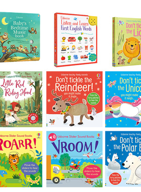 Usborne 英文原版 尤斯伯恩儿童发声书音乐书合集 亲子幼儿互动书英语启蒙 Listen and learn first English words【中商原版】