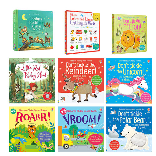Usborne 英文原版 尤斯伯恩儿童发声书音乐书合集 亲子幼儿互动书英语启蒙 Listen and learn first English words【中商原版】