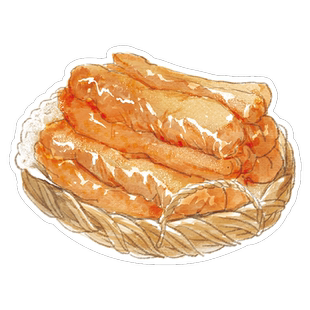 现货 【早茶-油条】 水彩手绘风点心异型带邮资明信片 新中式广州邮政定制可邮寄 文创旅游节日祝福收藏馈赠文化礼品【中商文创】