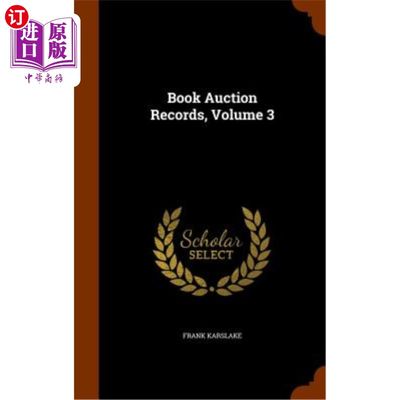 海外直订Book Auction Records, Volume 3 图书拍卖记录，第3卷