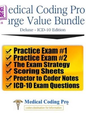 海外直订Medical Coding Pro Large Value Bundle Deluxe ICD-10 Edition 医疗编码专业大价值捆绑豪华ICD-10版