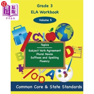 海外直订Third Grade Math Volume 5: Subject Verb Agreement, Plural Nouns, Suffixes and Sp 三年级数学第五卷：主谓一致