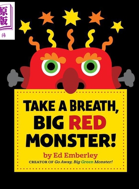 深呼吸 大红怪 Take a Breath Big Red Monster 英文原版 儿童情绪管理绘本故事 亲子读物 进口童书 精装 4岁以上【中商原版?