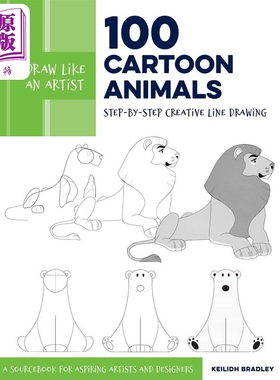 Draw Like an Artist: 100 Cartoon Animals 进口艺术 像艺术家一样画画【中商原版】