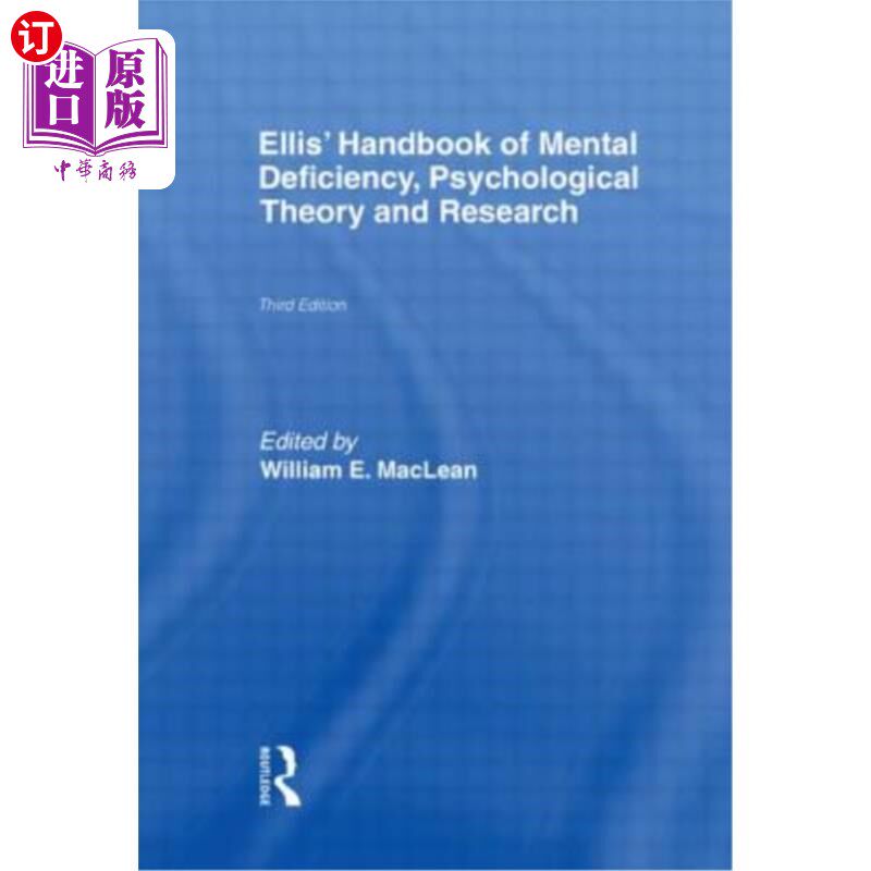 海外直订Ellis' Handbook of Mental Deficiency, Psychological Theory and Research 《埃利斯精神缺陷手册》，心理学理论