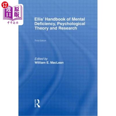 海外直订Ellis' Handbook of Mental Deficiency, Psychological Theory and Research 《埃利斯精神缺陷手册》，心理学理论