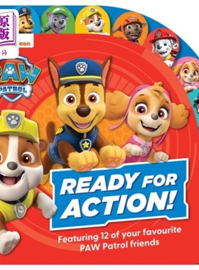 海外直订PAW Patrol Ready for Action! Tabbed Board Book 爪巡逻队准备行动!标签纸板书