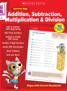 海外直订Scholastic Success with Addition, Subtraction, Multiplication & Division Grade 4