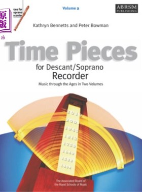海外直订Time Pieces for Descant/Soprano Recorder, Volume... 时间片的音高/女高音记录器，卷2