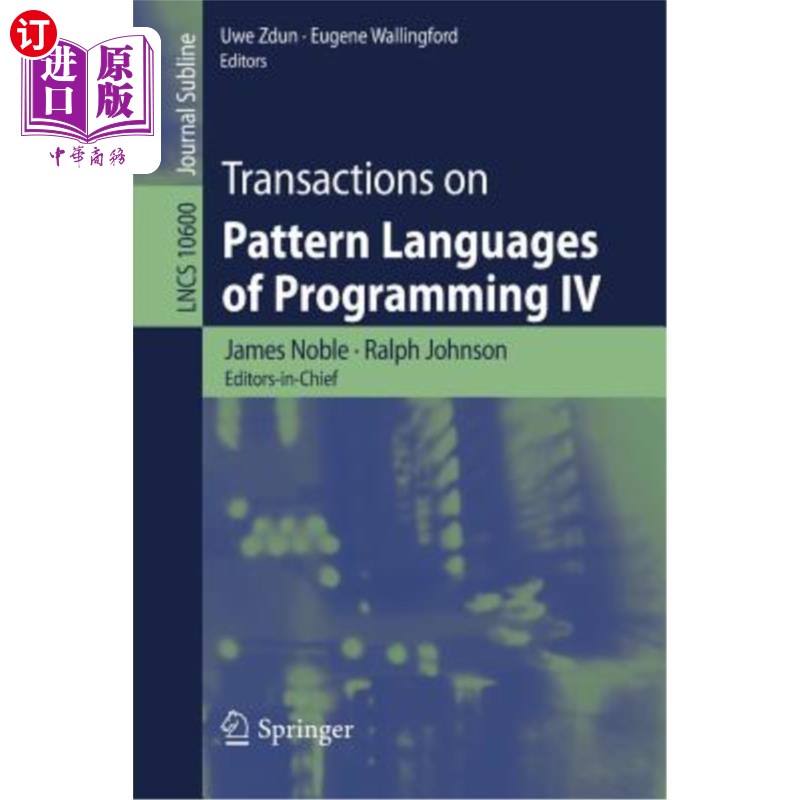 海外直订Transactions on Pattern Languages of Programming IV 程序设计模式语言汇刊四