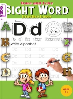 海外直订Trace-and-Color Sight Word Practice Pages: A Magical Sight Words and Coloring Ac 痕迹和颜色视觉词汇练习页: