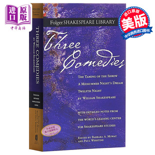Schuster 英文原版 Simon 莎士比亚三大喜剧 福尔杰莎士比亚图书馆 中商原版 Comedies 文学书籍 Three Shakespeare 经典