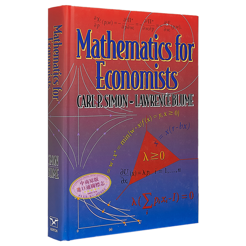经济学家数学 Mathematics for Economists Carl P Simon Lawrence Blume 英文原版【中商原版】