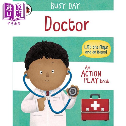 小瓢虫职业机关书 医生 Busy Day Doctor 英文原版 儿童纸板书翻翻书 亲子百科知识图画书 进口低幼童书2-5岁【中商原版】