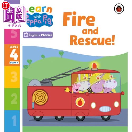 海外直订Learn with Peppa Phonics Level 4 Book 9 - Fire a... 学习Peppa拼读4级第9册-消防与救援!(语音阅读器)