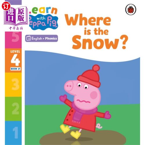 海外直订Learn with Peppa Phonics Level 4 Book 21 - Where... 学习《小猪佩奇4》第21册-雪在哪里?(语音阅读器)