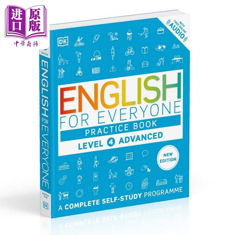 DK English for Everyone Practice Book Level 4 Advanced 人人学英语4练习册英文原版进口语言学习自学工具书籍【中商原版】