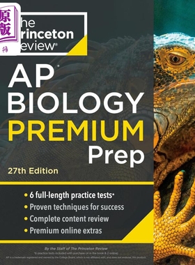 Princeton Review AP Biology Premium Prep 2025普林斯顿AP考试高级备考指导 生物【中商原版】