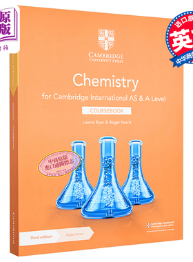 Cambridge International AS ALevel Chemistry Coursebook 正版剑桥国际AS Alevel考试化学教材课本带线上账号【中商原版】