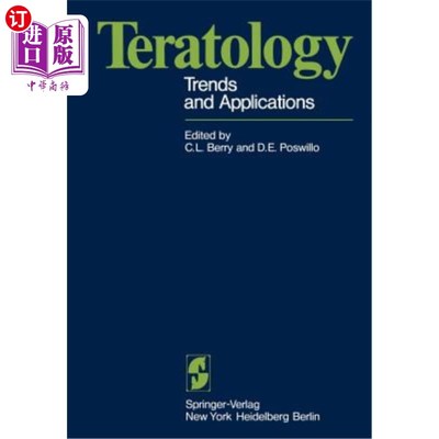 海外直订Teratology: Trends and Applications 畸胎学：趋势和应用