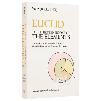 【中商原版】欧几里得：几何原本2 英文原版 Thirteen Books of Elements: Volume 2 Euclid 几何之父欧几里得代表作