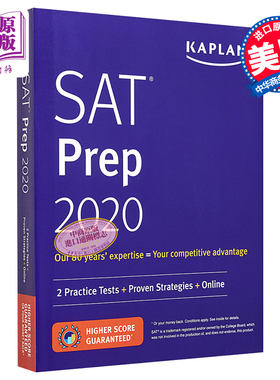 现货 卡普兰SAT备考2020 英文原版 SAT Prep 2020: 2 Practice Tests + Proven Strategies + Online【中商原版】