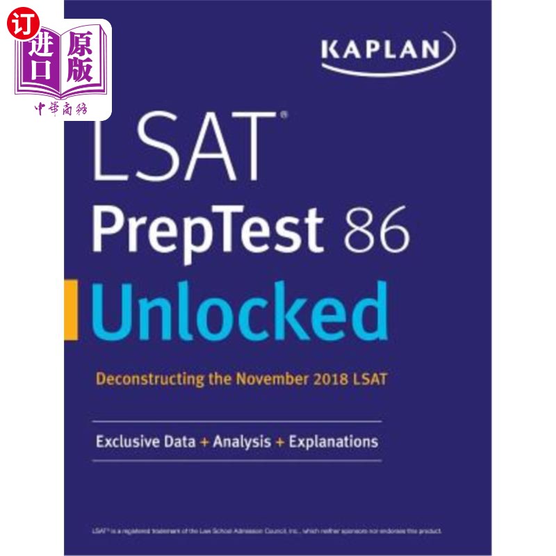 海外直订LSAT PrepTest 86 Unlocked: Exclusive Data + Analysis + Explanations LSAT预测试86解锁:专属数据+分析+解释