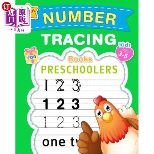 海外直订Fun Number Tracing Book for Preschoolers & Kids Ages 3-5: Count and Trace Number 有趣的数字追踪书为学龄前儿