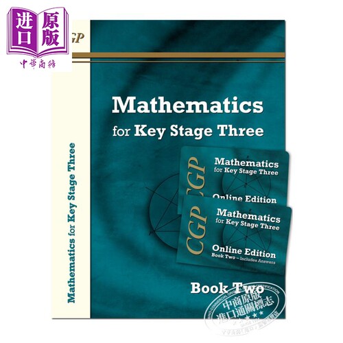 现货 英国CGP原版 KS3 Maths Textbook 2 plus two Online Editions 初中数学教材第二册套装 电子版（含答案）+纸质版 11-13岁