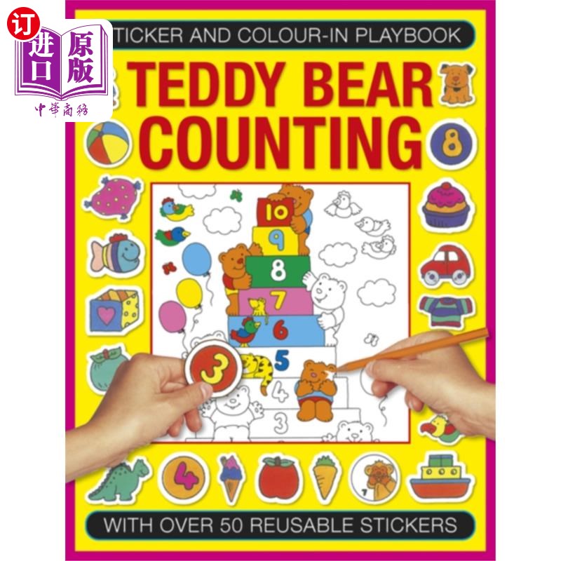 海外直订Sticker and Colour-in Playbook: Teddy Bear Count...贴纸和彩色游戏手册:泰迪熊数数