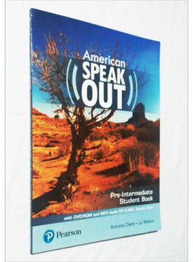 现货 AMERICAN SPEAKOUT PRE INTERMEDIATE STUDENT BOOK 美国口语教材学生用书 配DVD和CD MP3 MyEnglishLab【中商原版】