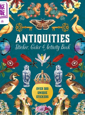 预售 古董旧物贴纸 涂色以及活动书 Antiquities Sticker Color&Activity Book 英文原版 Chartwell Books【中商原版】