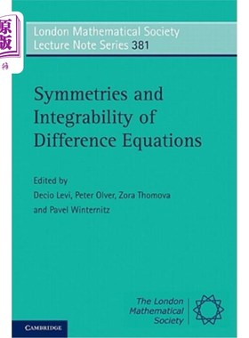 海外直订Symmetries and Integrability of Difference Equations 差分方程的对称性与可积性