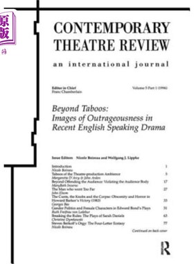 海外直订Beyond Taboos: Images of Outrageousness in Recent English Speaking Drama 超越禁忌:近代英语口语剧中的无耻形
