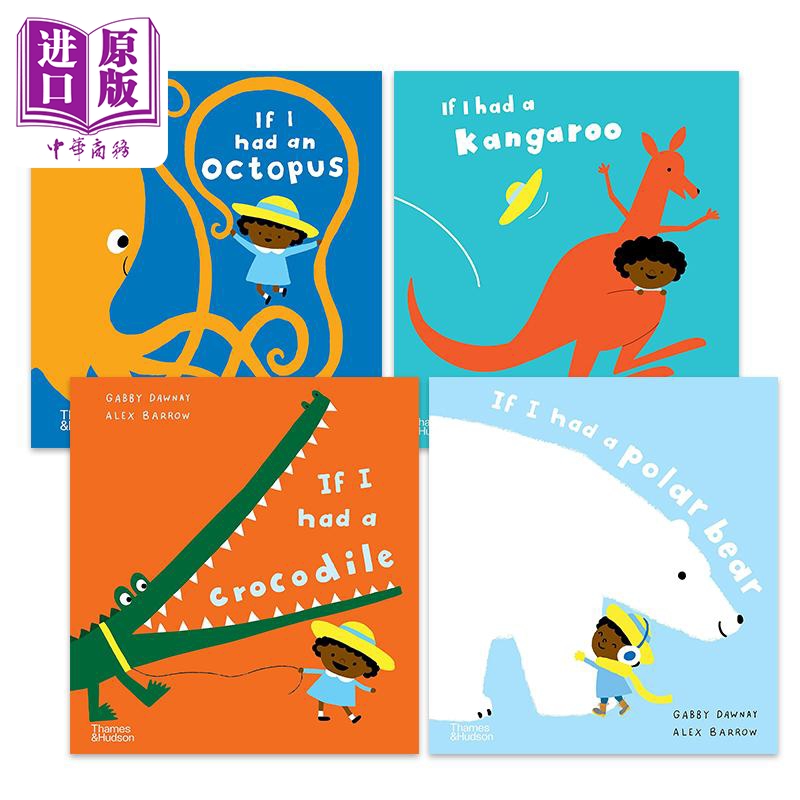 如果我有一只动物绘本4册套装 If I Had a 北极熊Polar Bear 鳄鱼Crocodile 八爪鱼Octopus 袋鼠Kangaroo英文原版【中商原版?