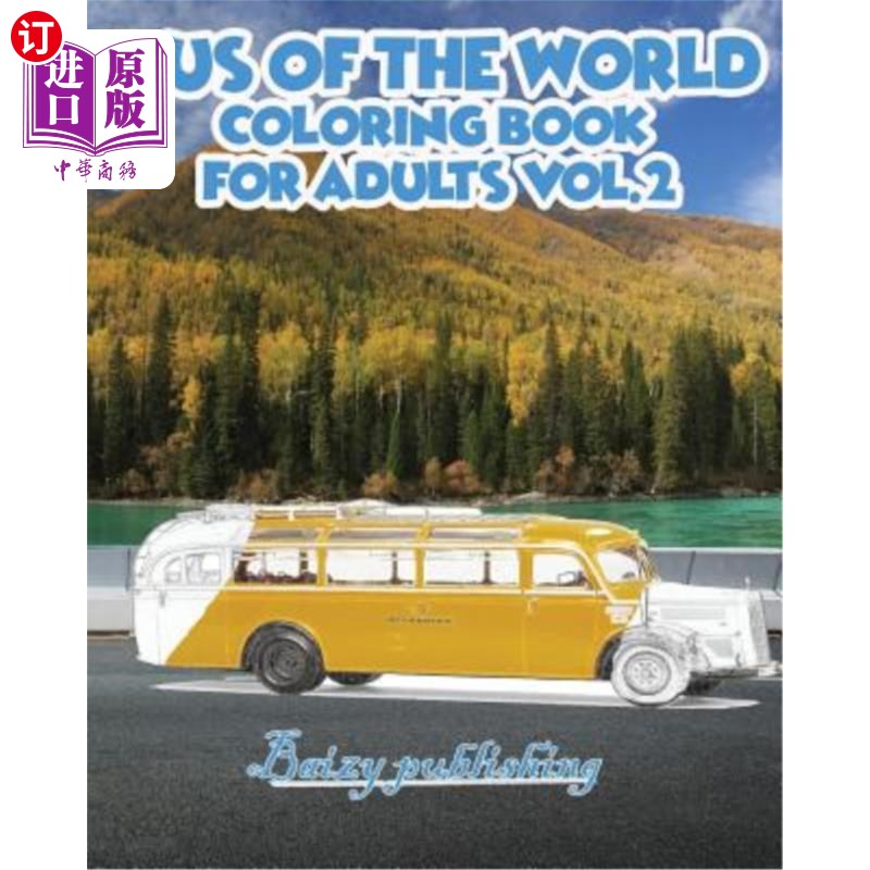 海外直订Bus Of The World Coloring book for Adults vol.2 世界巴士成人涂色书第2卷