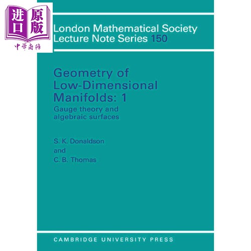 Geometry of Low Dimensional Manifolds 英文原版 西蒙 唐纳森  低维流形的几何 卷一 菲尔兹奖畅销 S K Donaldson【中商原?