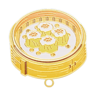 「一盅两件」 港粤早茶文化书签【干蒸烧卖】黄铜吊坠金属书签广州文创礼品手信创意纪念品经典茶楼点心周边收藏文化礼物 中?