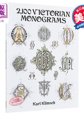 预售 2100种维多利亚字体 进口艺术 2100 Victorian Monograms Karl Klimsch 书法练习字帖花体字【中商原版】