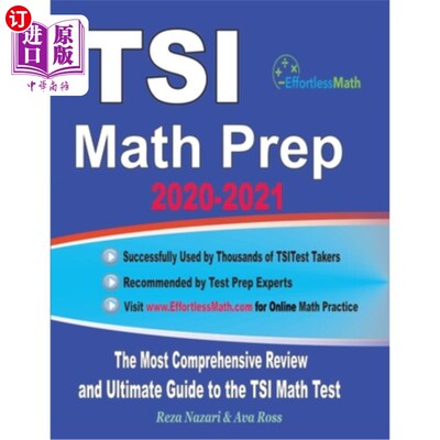 海外直订TSI Math Prep 2020-2021: The Most Comprehensive Review and Ultimate Guide to the TSI数学准备202
