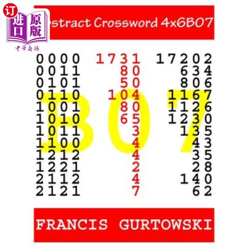 海外直订Abstract Crossword 4x6B07 摘要填字游戏4x6B07