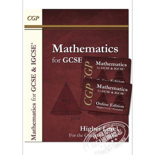 现货 英国CGP原版 Maths for GCSE Textbook GCSE数学教材高级版套装两册 电子版（含答案）+纸质版 14-15岁【中商原版】