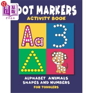 Book 圆点着色书 圆点标记活动书 Toddlers Markers Activity and Coloring Dot Eas 海外直订Dot book Preschoolers for