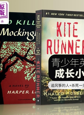 预售 追风筝的人+杀死一只知更鸟套装两本美版平装 追风筝的人英文原版 The Kite Runner 杀死一只知更鸟英语版 To Kill a Mocking