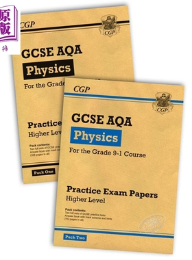 现货 英国CGP原版 GCSE Physics AQA Practice Papers: Higher Pack 1&2 进阶物理 AQA考试实践试卷包1&2 含答案 KS4 14-15岁