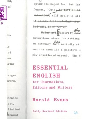 海外直订Essential English for Journalists, Editors and W... 记者、编辑和作家必备英语