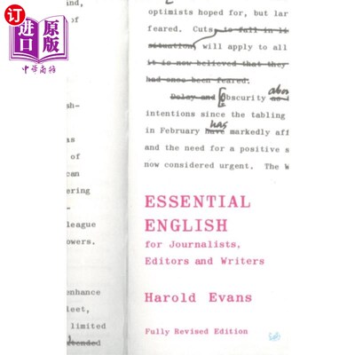 海外直订Essential English for Journalists, Editors and W... 记者、编辑和作家必备英语
